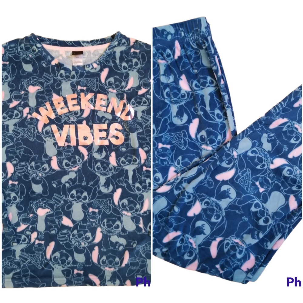 Women's Disney Lilo & Stitch Pajamas (Complete) 'Weekend Vibes' | Size Large